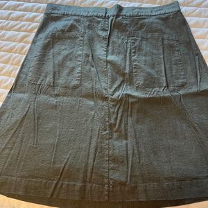 Green Linen Blend Skirt